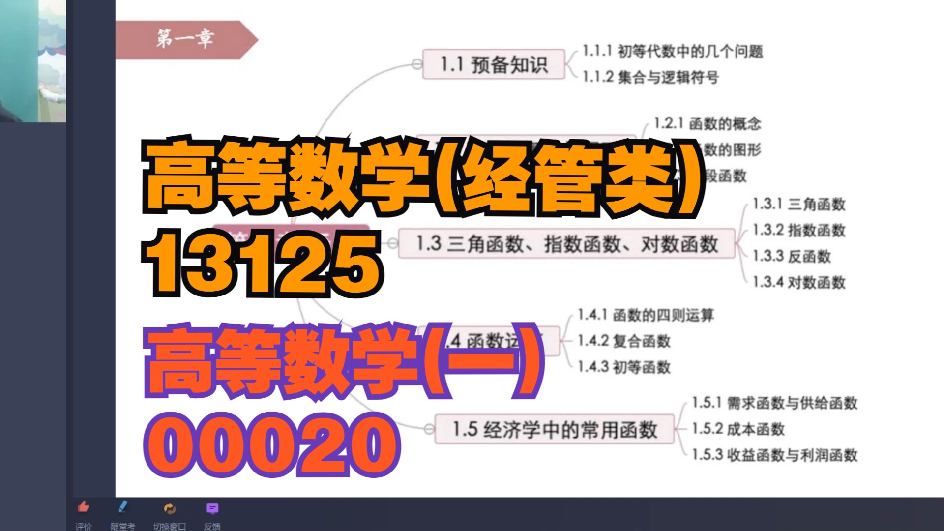 高等数学(经管类)13125 高等数学(一)00020精讲004