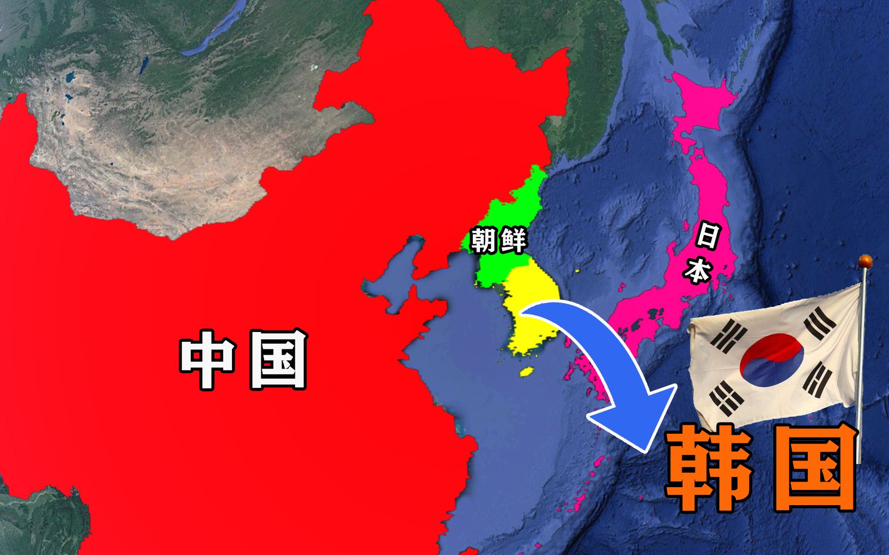 地图上韩国的位置图片
