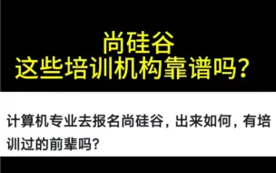 Descargar video: 尚硅谷真的靠谱吗？？报班it机构的别无脑冲了……