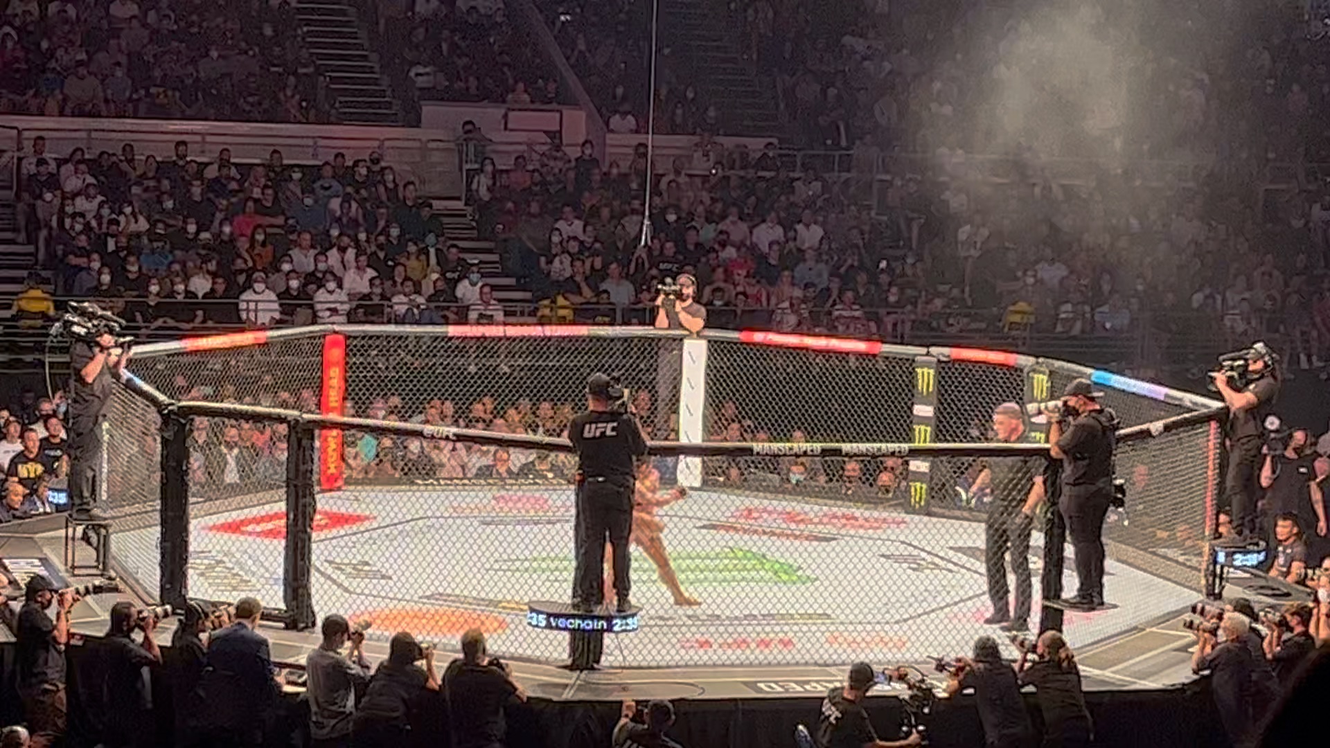一击入睡！UFC275 张伟丽KO乔安娜片段 现场视角