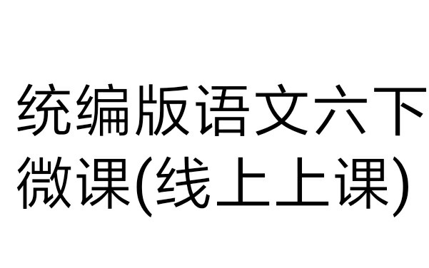 统编版语文六下微课(线上上课)电子书请看简介哔哩哔哩bilibili