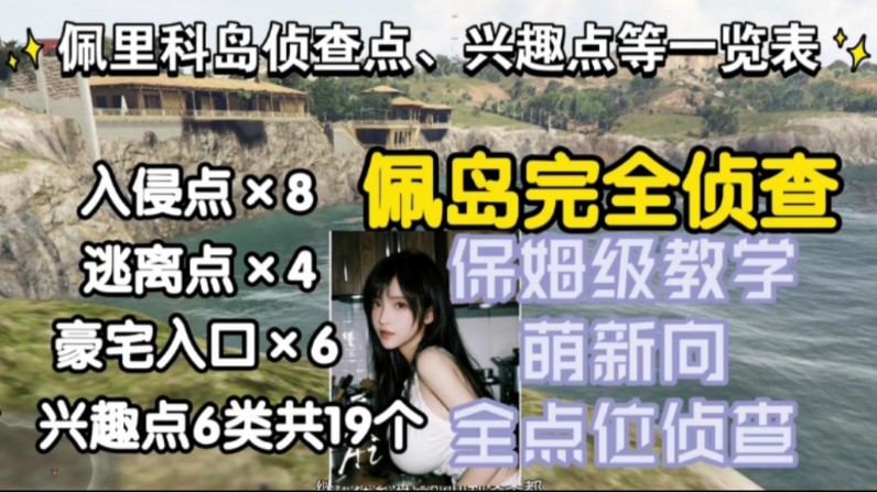 【GTAol】佩里科岛侦查点 兴趣点一览表 佩岛完全侦查 保姆级教学萌新向全点位侦查网络游戏热门视频