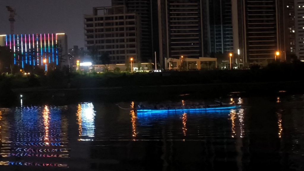 浏阳河夜景实拍照片图片