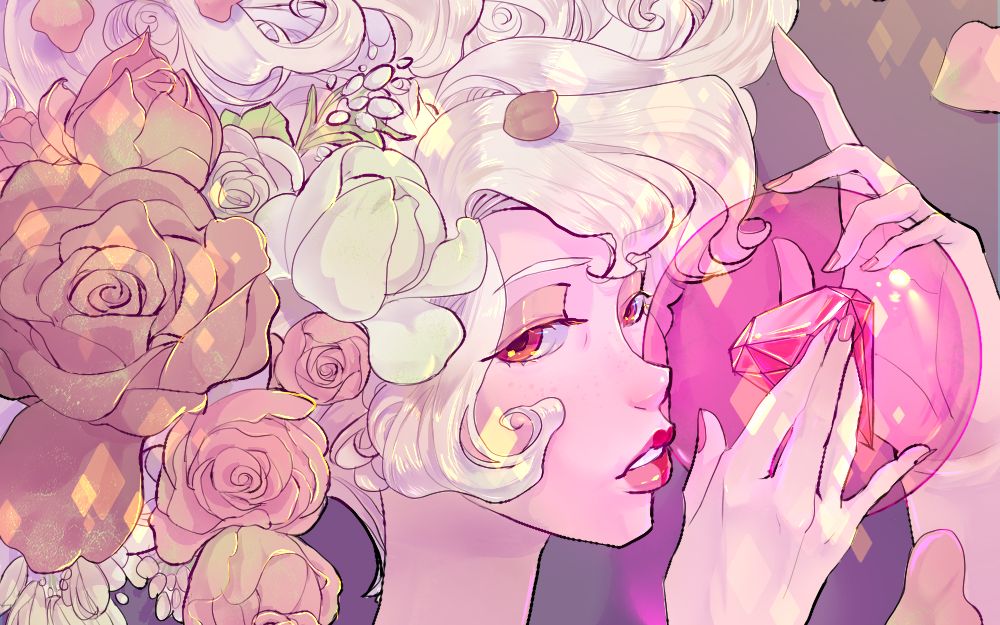 【Steven Universe】A SINGLE PALE ROSE粉钻绘画上色过程哔哩哔哩bilibili