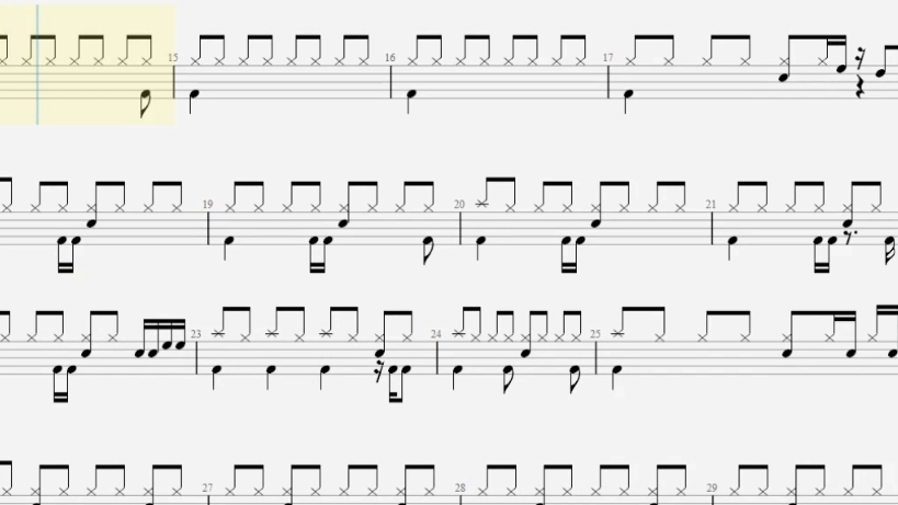 灰色轨迹 7级鼓谱 动态鼓谱 无鼓伴奏#鼓谱 #架子鼓鼓谱