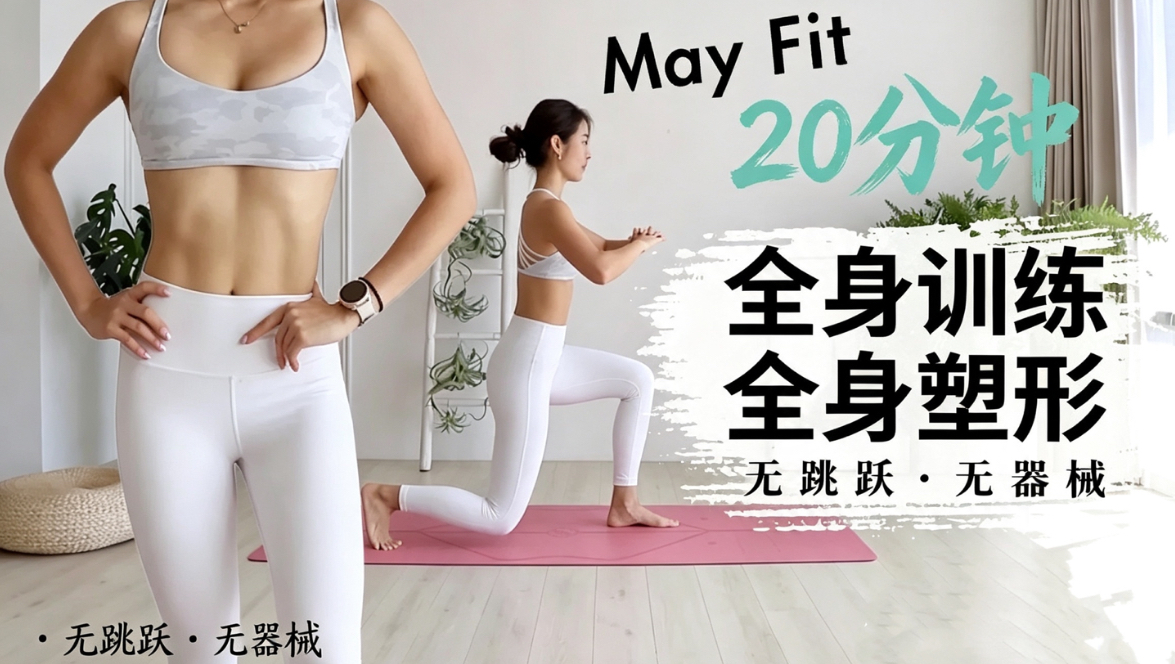20分钟全身徒手训练｜低冲击，兼顾臀腿核心 | 无器械全身燃脂
