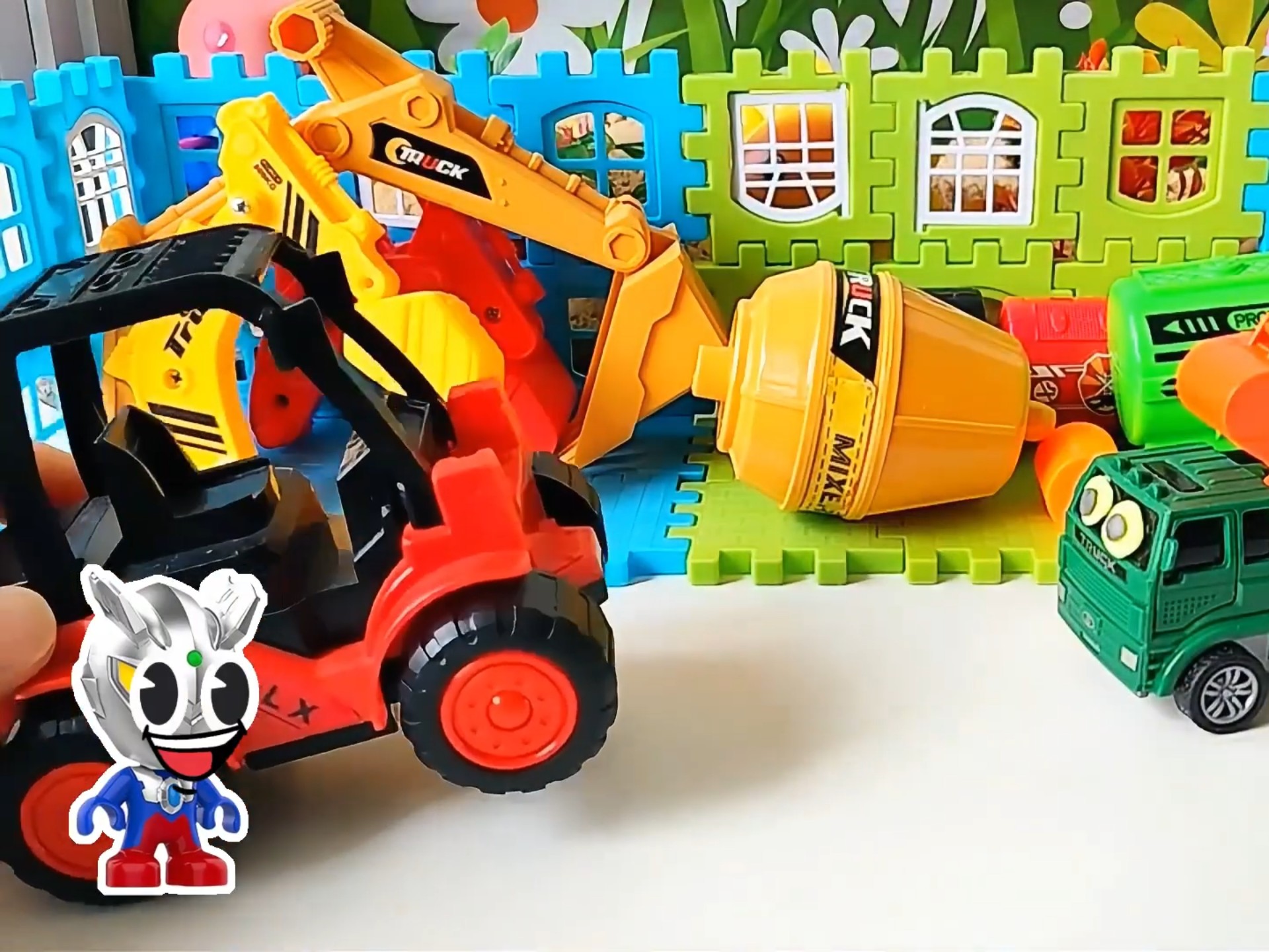 儿童玩具车动画片来喽 小汽车挖挖机找挖斗了