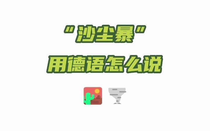 热词听力 | “沙尘暴”用德语怎么说?哔哩哔哩bilibili