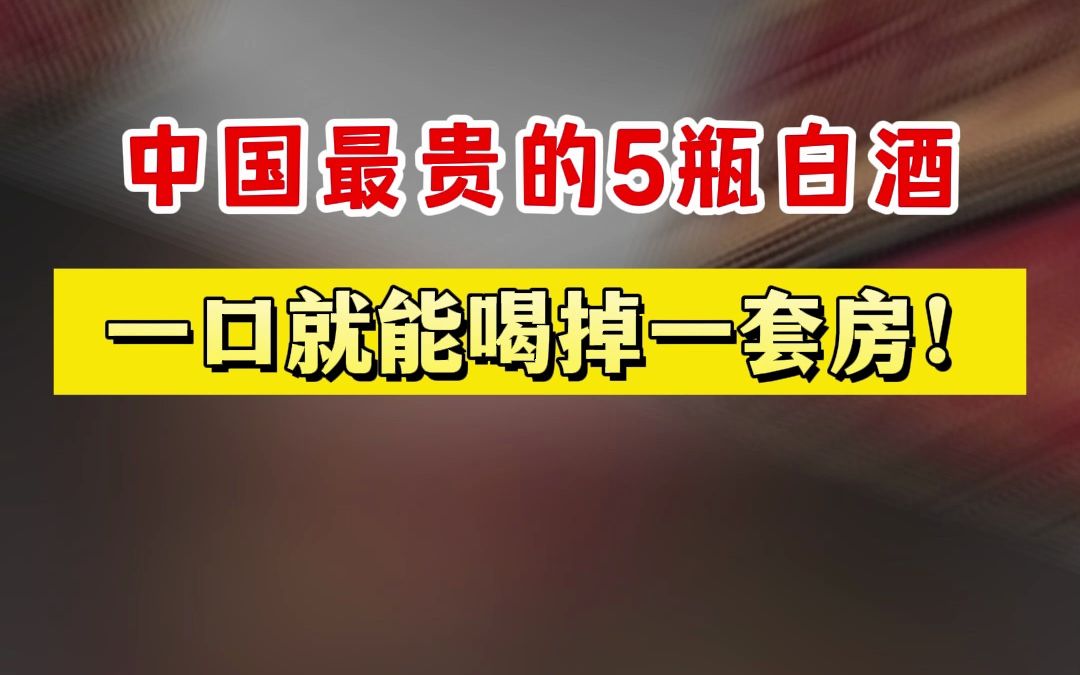 中国最贵的5款白酒,一口就是一套房,没人喝得起!哔哩哔哩bilibili