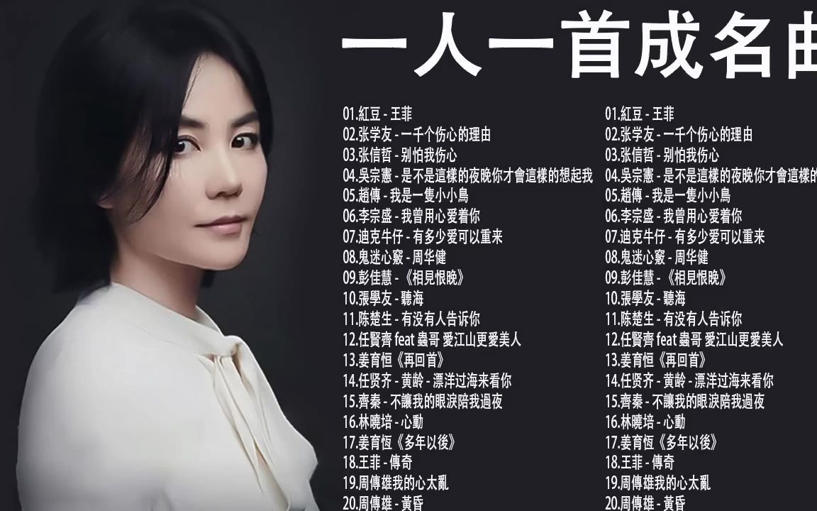 一人一首成名曲《红豆》