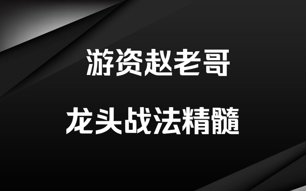 顶级游资赵老哥,八年一万倍的龙头战法精髓,每次看都有新收获!哔哩哔哩bilibili