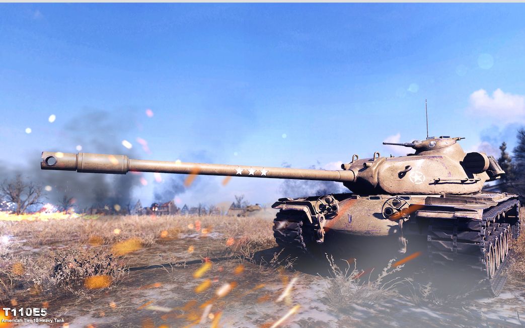 【洪兴二佬】坦克世界闪电战 t110e5 超帅美国十级重坦把妹_哔哩哔哩