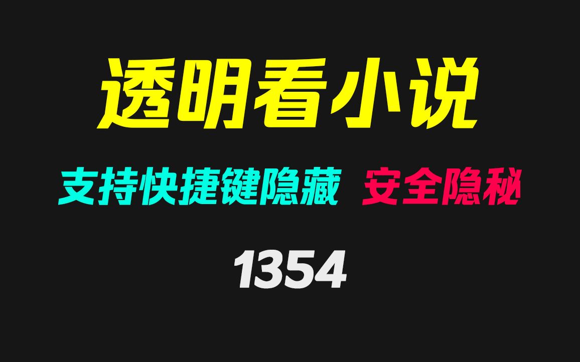 电脑怎么隐藏式看小说?它可设置透明且无边框哔哩哔哩bilibili