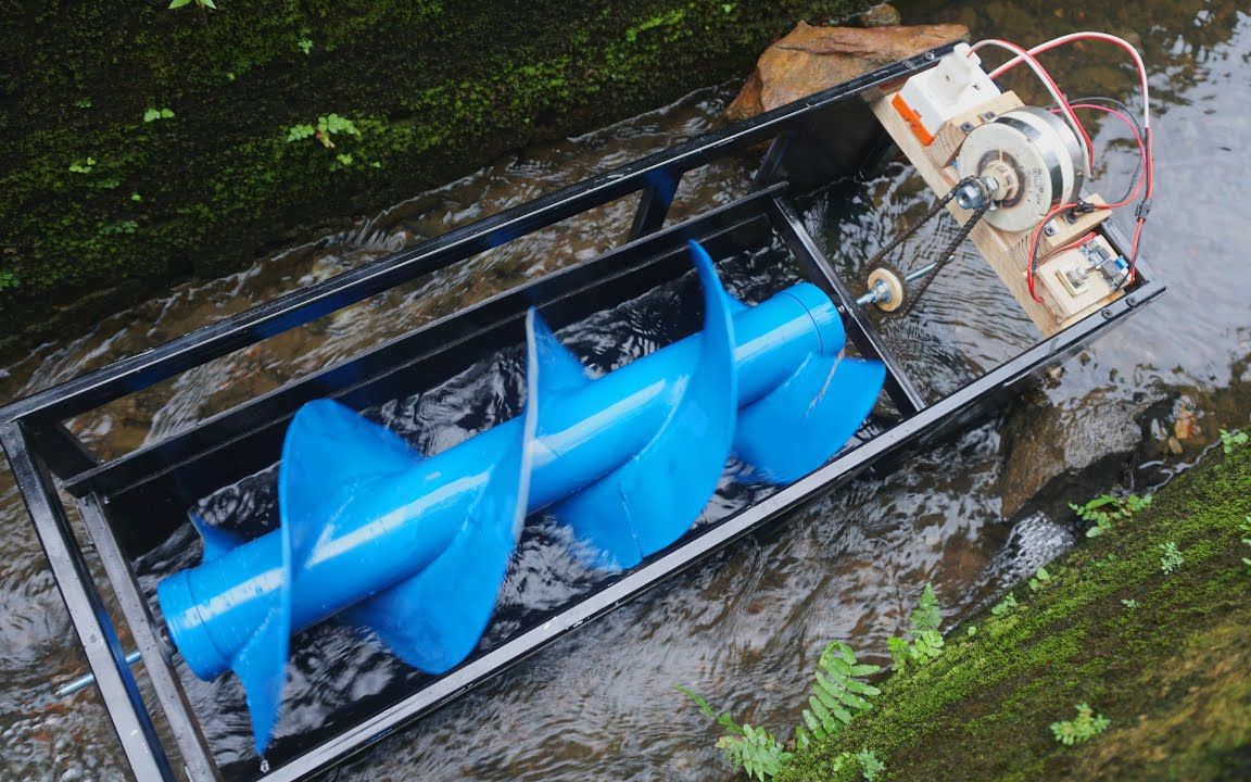 创意手工——自制小型水力发电与螺旋涡轮系统,很强大!