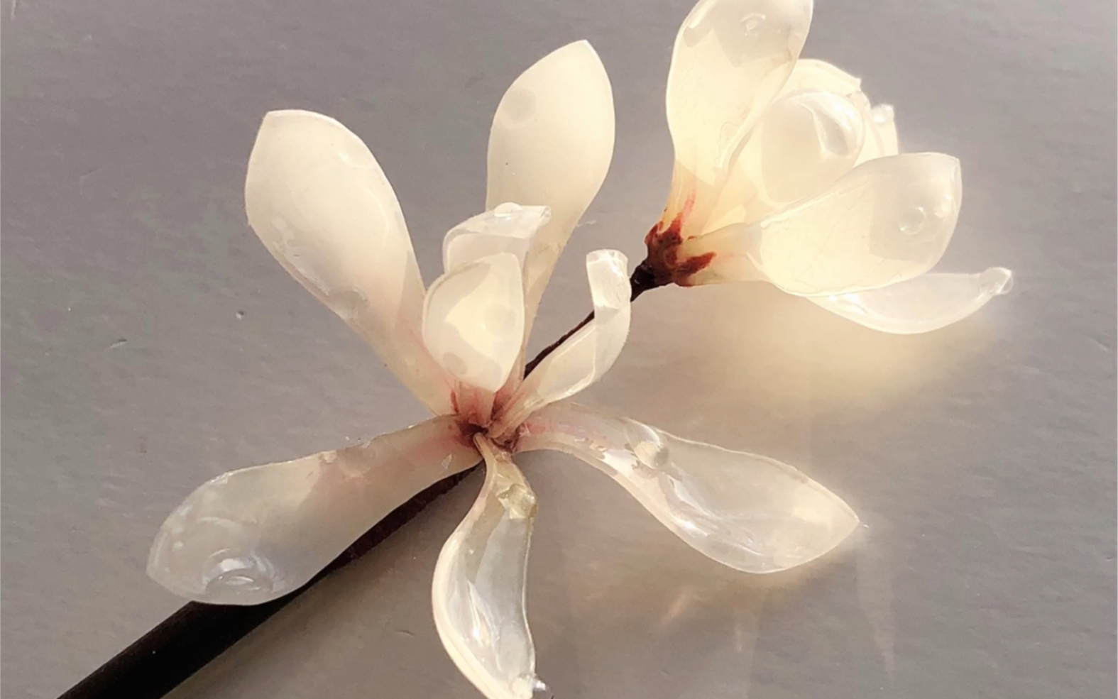 匠心妍手作白玉兰花发簪热缩玉兰古风配饰汉服发饰热缩花