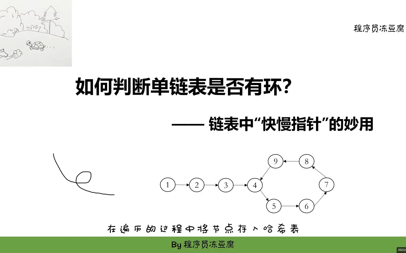 如何判断单链表是否有环?链表中"快慢指针"的妙用哔哩哔哩bilibili