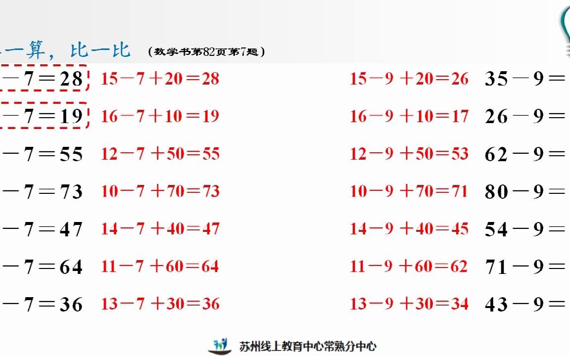 [图]2022年4月28日一年级数学《口算两位数减一位数（退位）练习（2）》.mp4