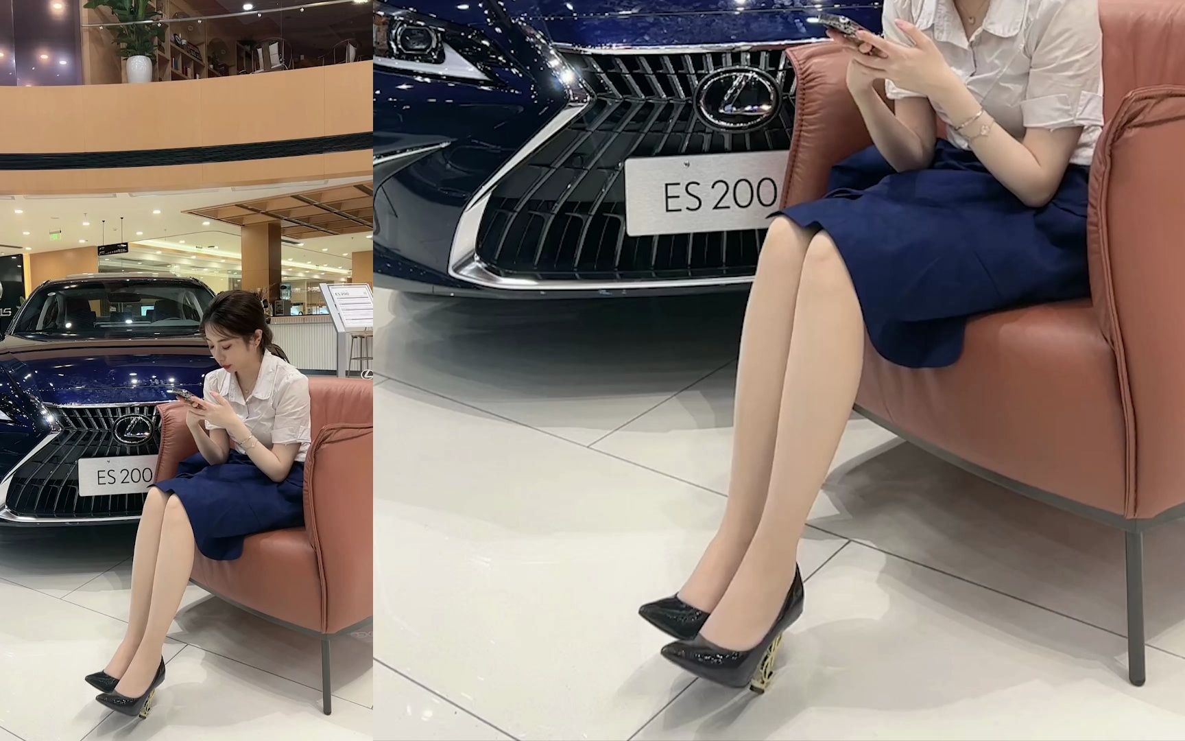 腿部放大版_【抖音说车】主播小辛 极品肉丝