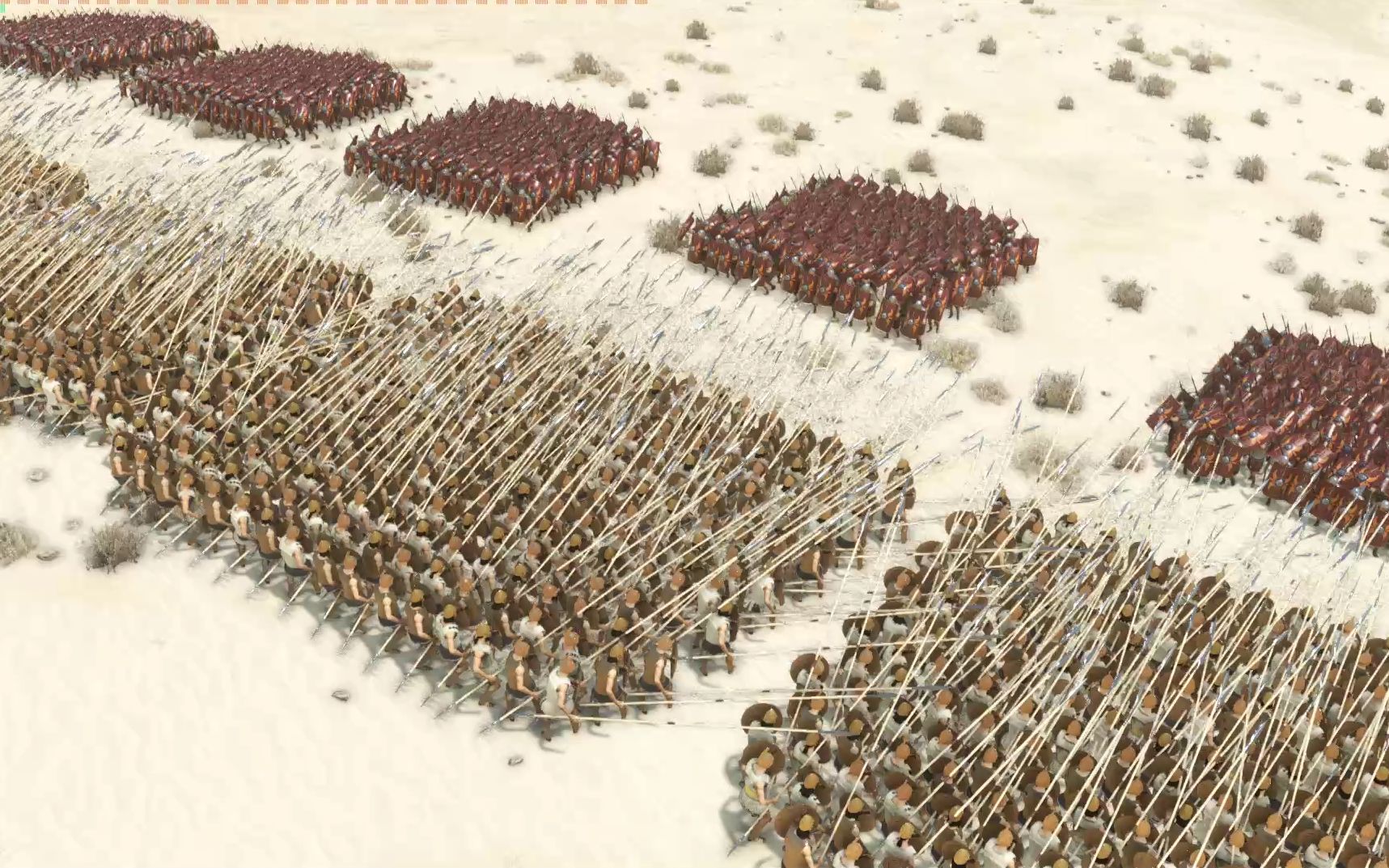 有没有罗马全面战争那味马其顿超长枪方阵对阵罗马军团步兵