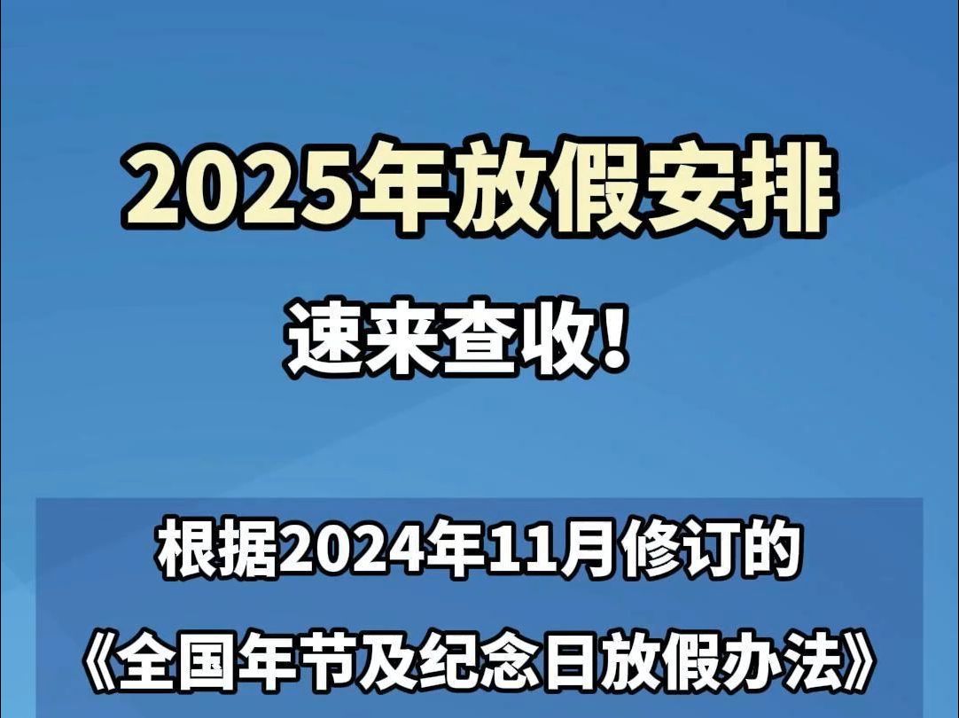 2025年放假安排,速来查收!哔哩哔哩bilibili