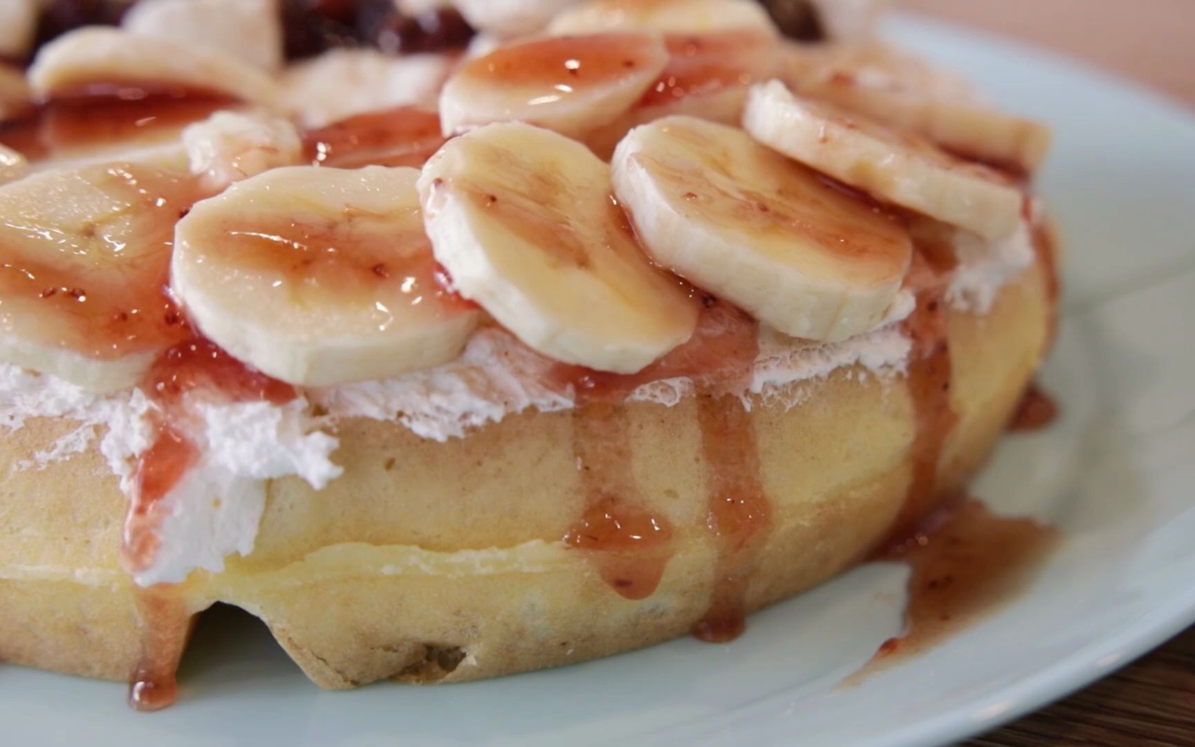 苹果果酱华夫饼,红豆华夫饼-韩国街头食品