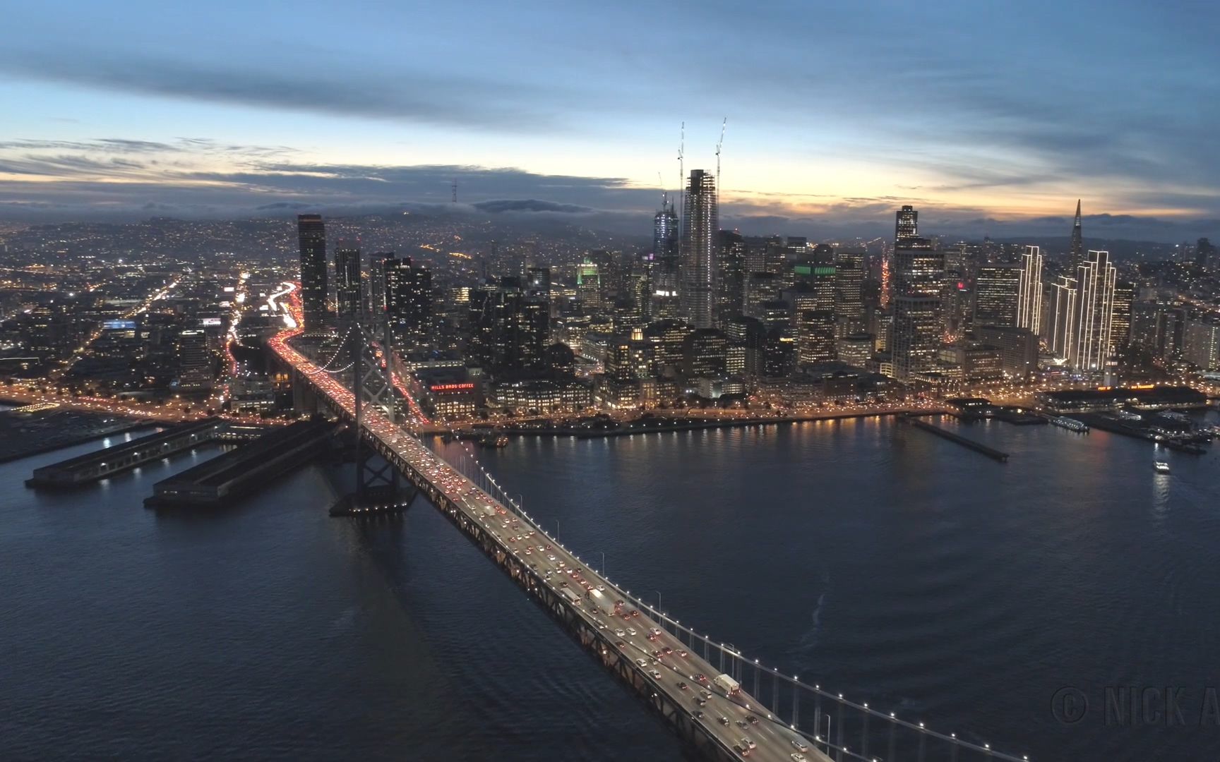 旧金山城市夜景灯光