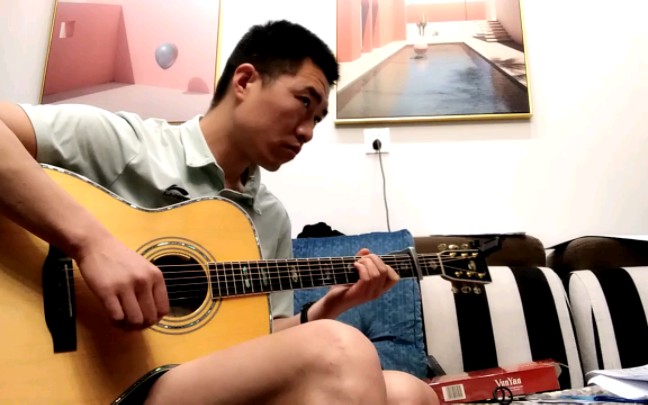 【指弹练习62】复习小松原俊的《鲸》,注意高低音,强化难点指法