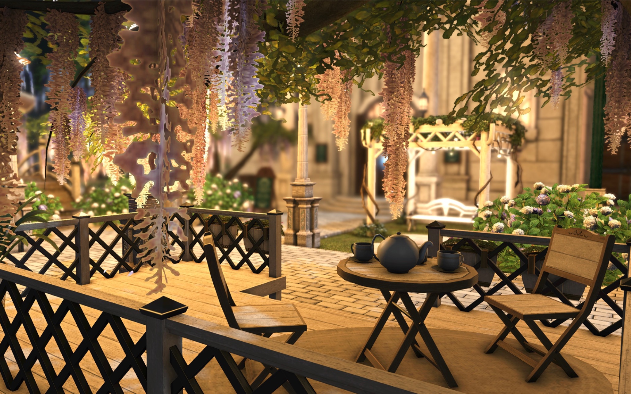 【ff14装修】l房庭院 - 背世咖啡厅·伪