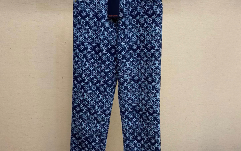 lv路易威登新款 刘宪华同款老花做旧牛仔裤