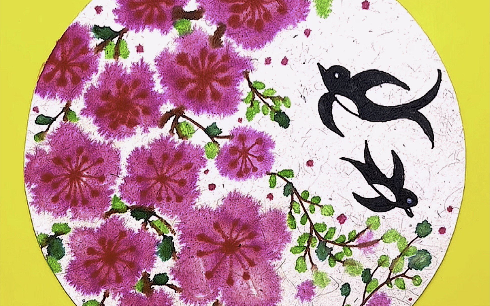 晕染画:马克笔晕染桃花朵朵开
