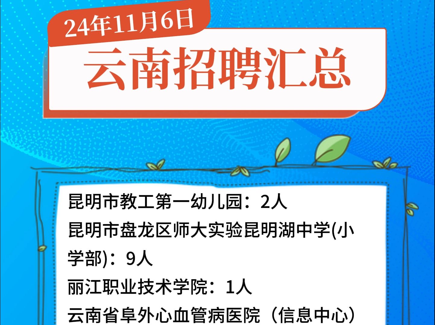 2024年11月6日云南省招聘信息汇总哔哩哔哩bilibili