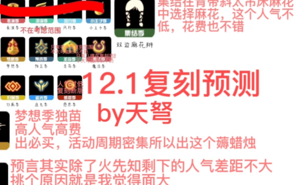 光遇:12.1复刻预测,据说天弩要出新系列,这次妹鸽手机游戏热门视频