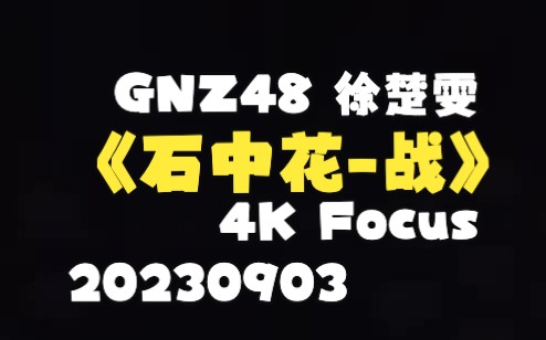 [图]「GNZ48 徐楚雯」《石中花-战》公演舞台4K Focus｜20230903