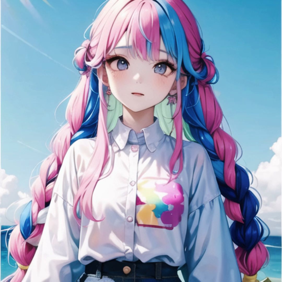 ai创造彩虹色少女