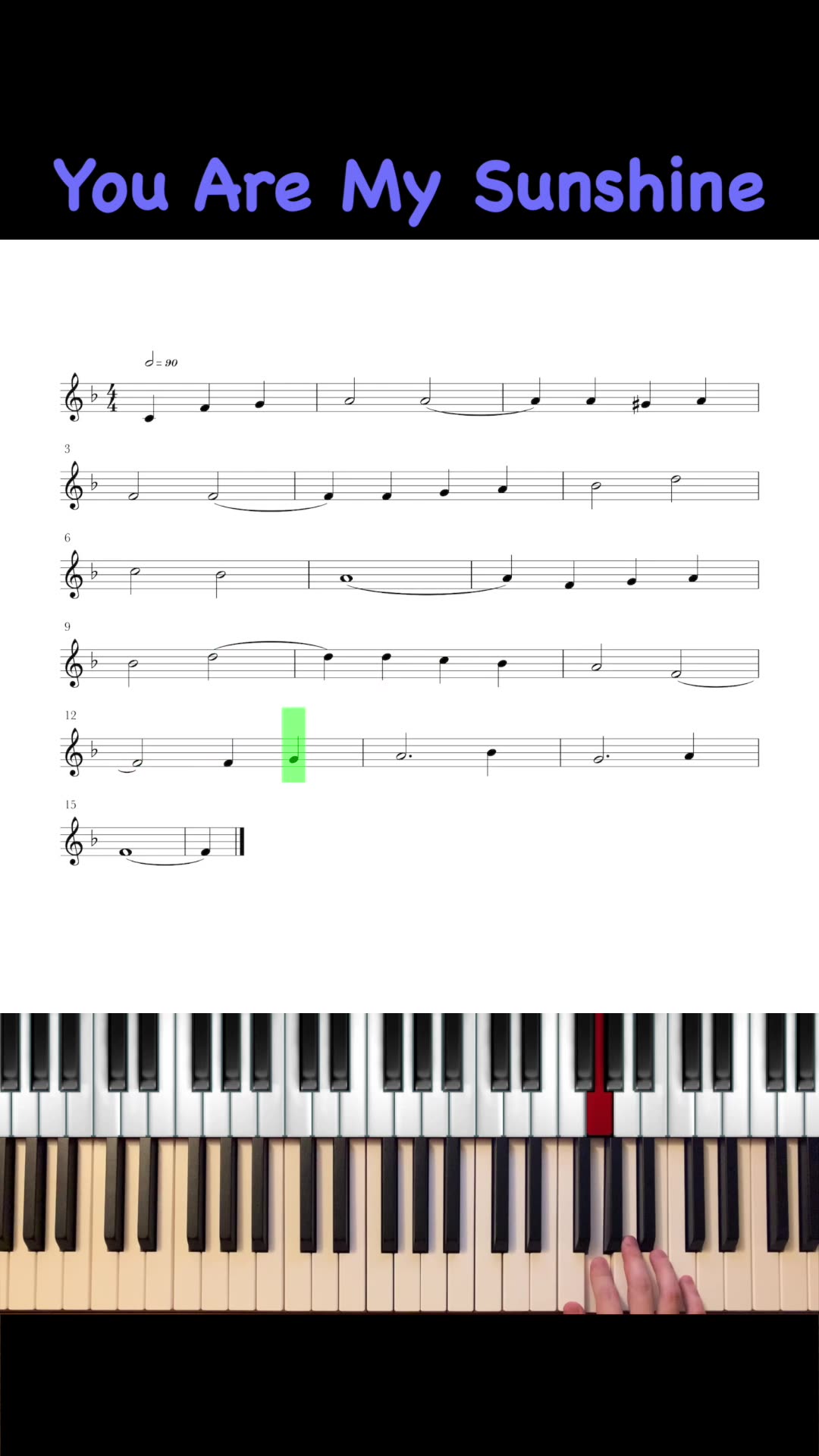 [图]You Are My Sunshine｜《你是我的阳光》一分钟钢琴课