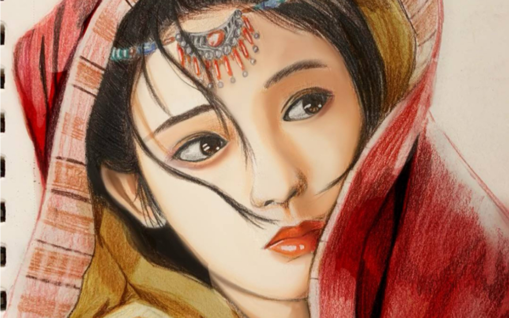 【彩铅】《东宫》/ 原来那只狐狸,一直没能等到它要等的那位姑娘_哔哩