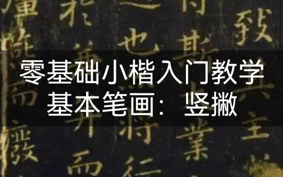 [图]【小楷书法】零基础书法小楷入门教学，竖撇的写法，软笔和硬笔师范