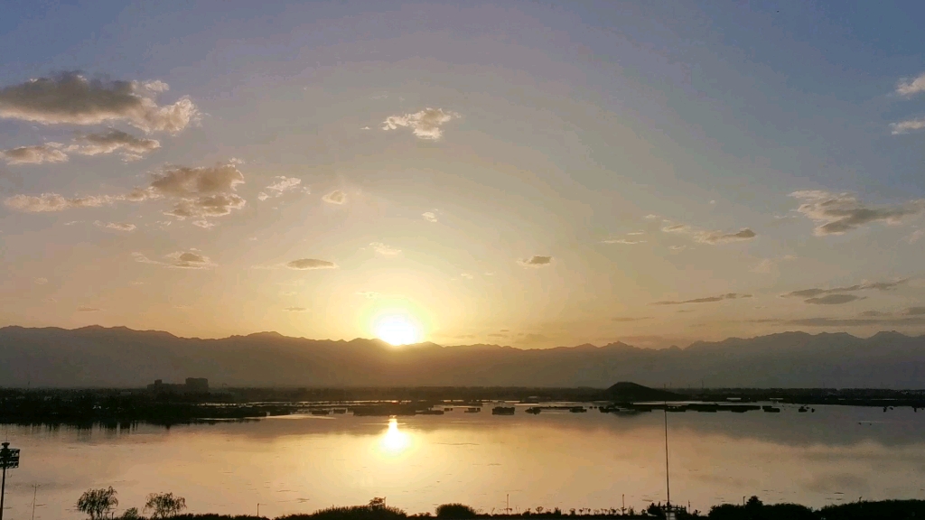 银川览山公园看夕阳