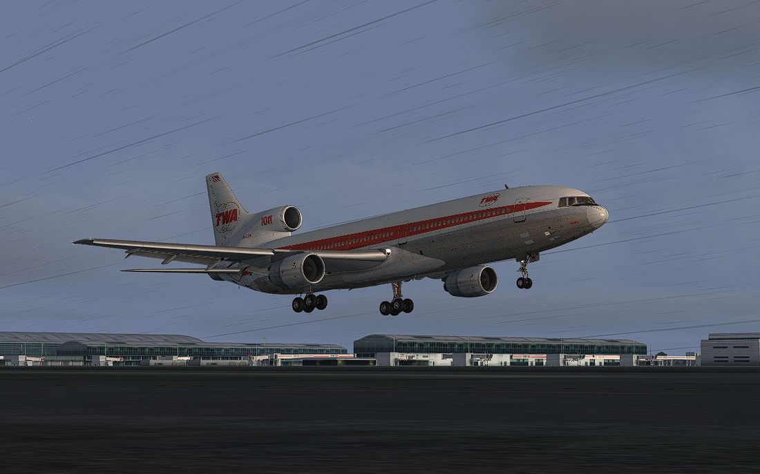 [fsx]美國環球航空l-1011雨天低能見度使用ap落地倫敦希思羅