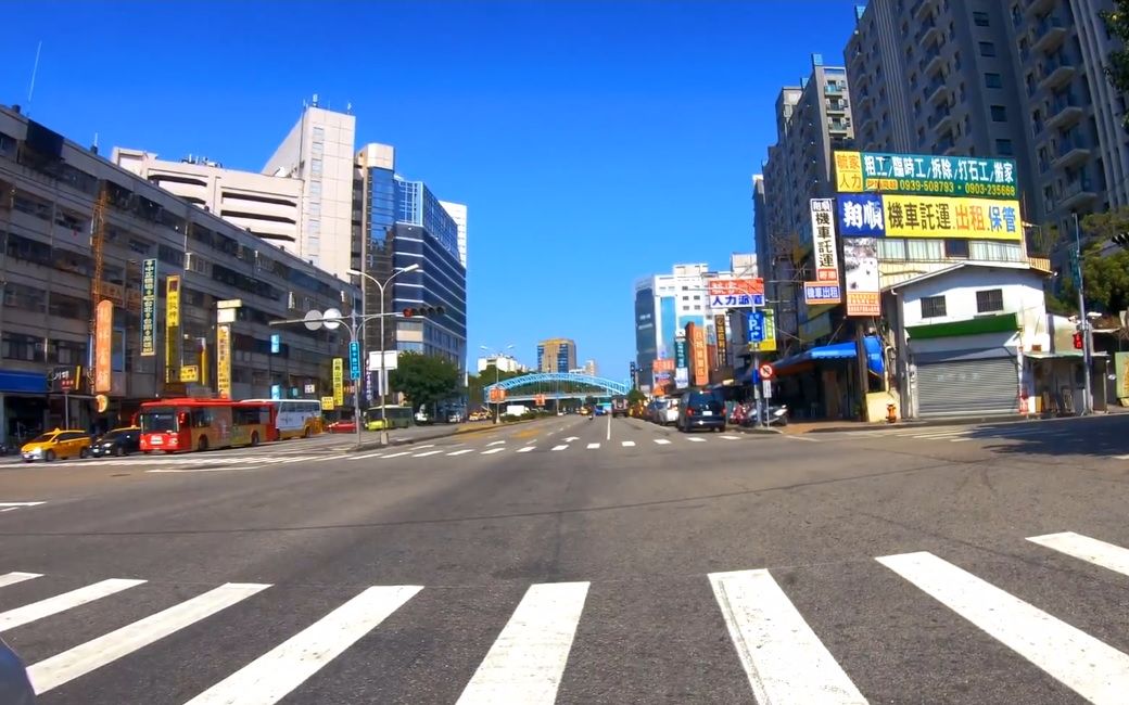 【超清台湾】第一视角 台中市城市街道-林荫大道 电动踏板车骑行