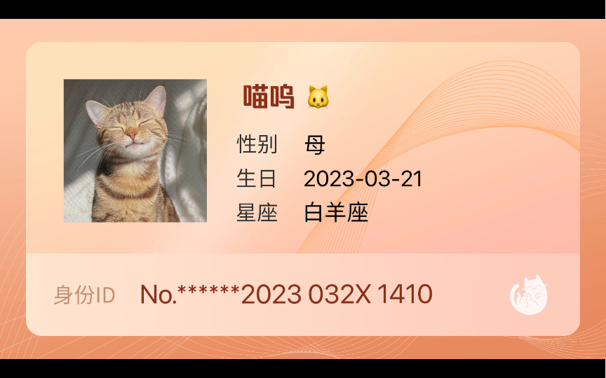 猫身份牌个性寄语图片