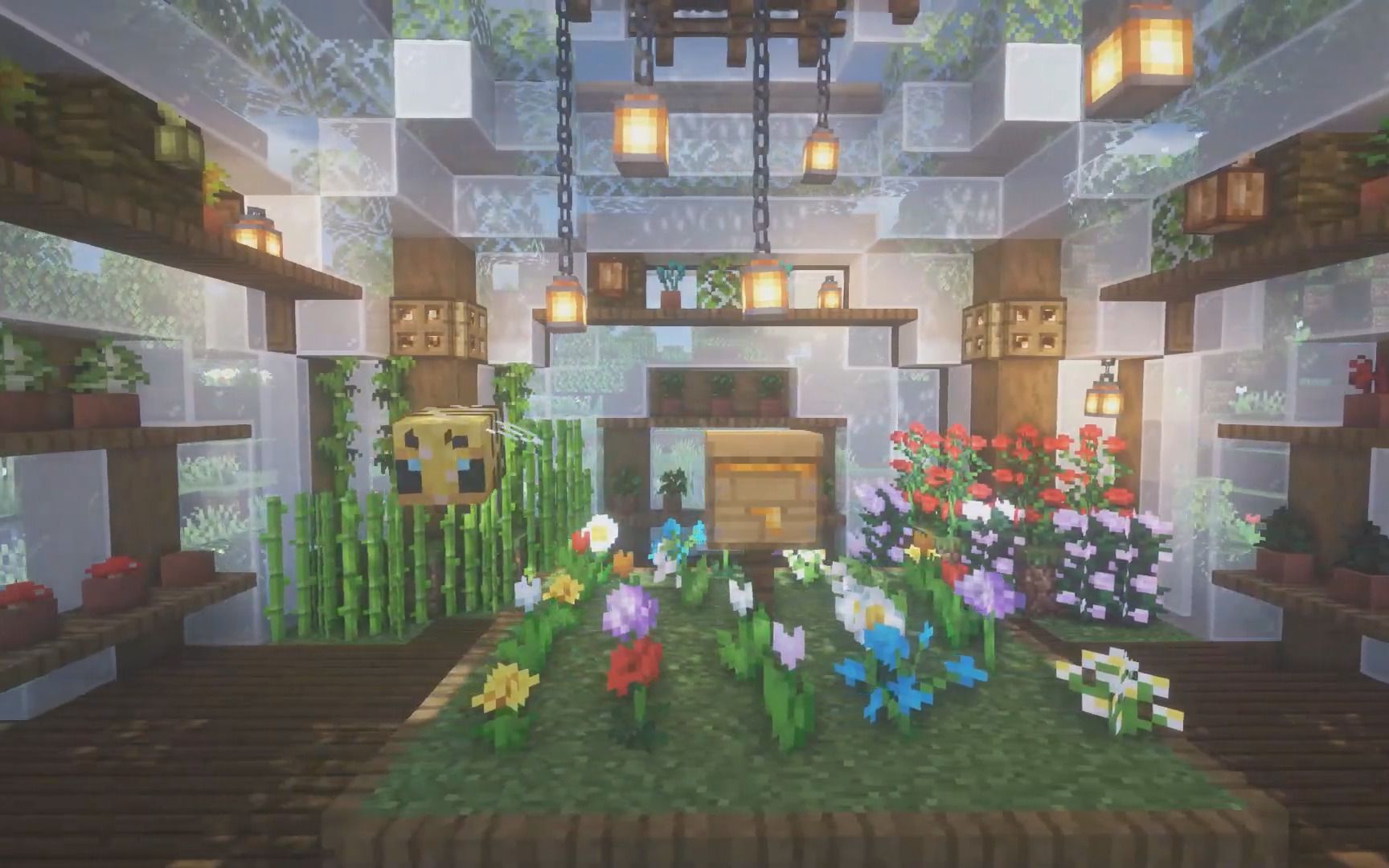 【新手向建筑】玻璃植物园/养蜂房小屋制作教程/Minecraft【搬运】哔哩哔哩bilibili我的世界教程