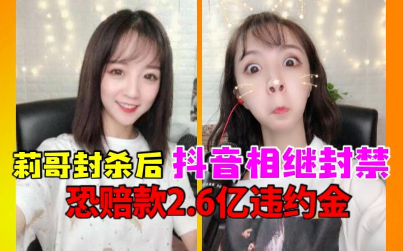 莉哥封杀后,抖音也被封禁,恐赔违约金2.6亿哔哩哔哩bilibili