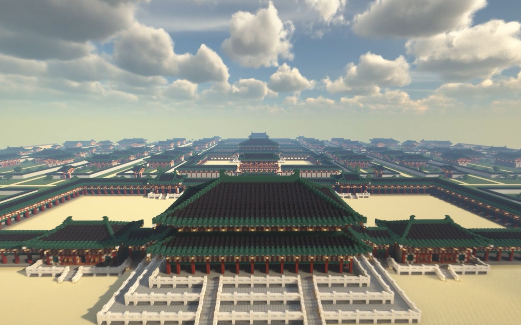 [图]一人爆肝一个月！【唐风宫殿建筑展示—我的世界Minecraft】以隋唐长安太极宫为蓝本改建