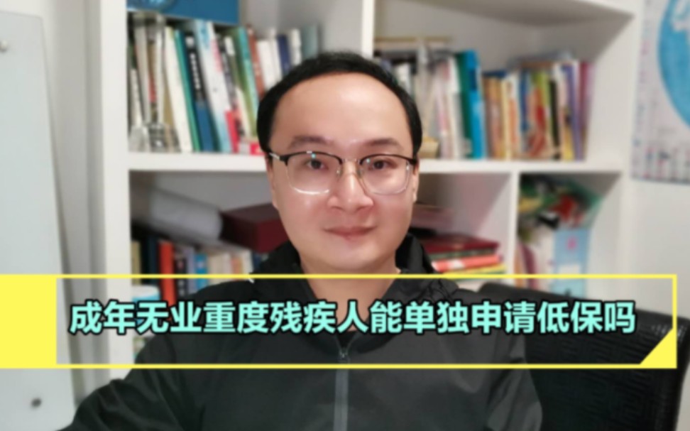 成年无业重度残疾人可单独申请低保吗?哔哩哔哩bilibili