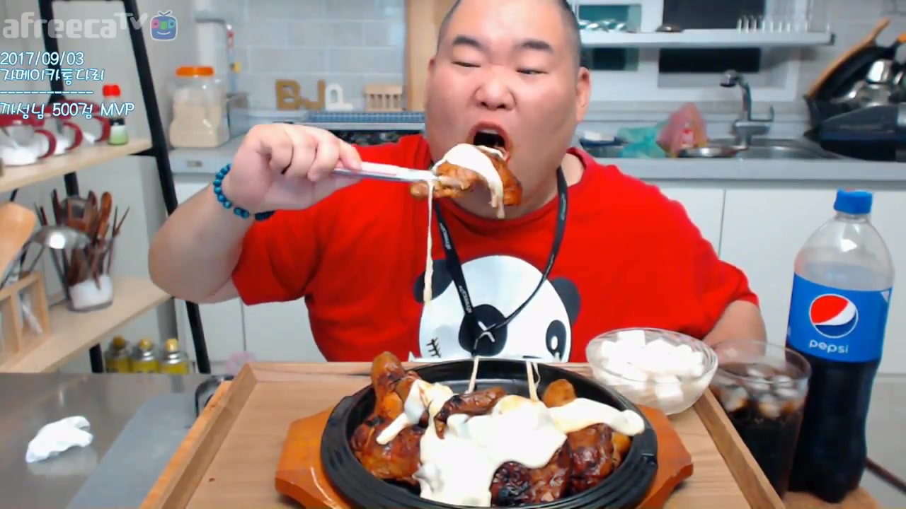 韩国吃播胖哥吃播2p