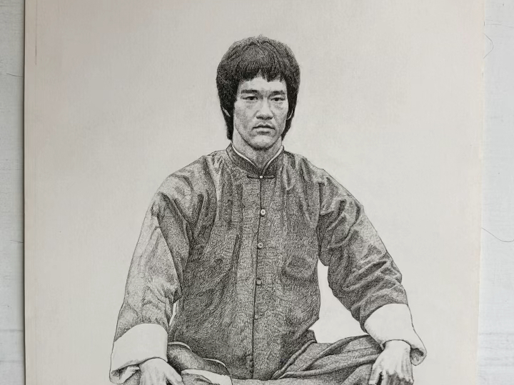 一代宗师 李小龙 钢笔素描