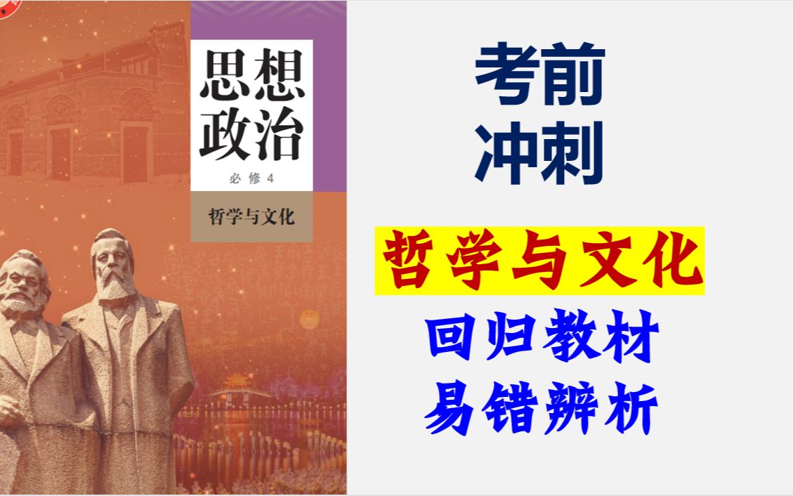 [图]考前冲刺 | 2023届考前抱佛脚：政治必修四《哲学与文化》教材易错知识点辨析，攻克选择题，欢迎打卡学习~