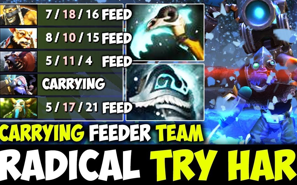 trying hard to carry feeder team - master of tinker dota2