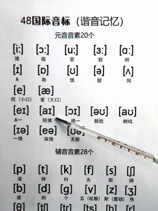 [图]零基础学48个国际音标的标准读法（谐音版）